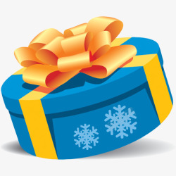 圆盒子蓝色礼物盒高清图片