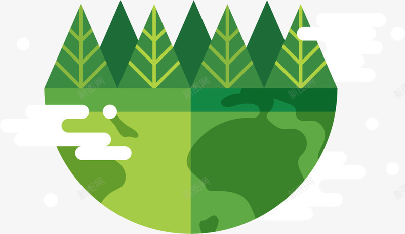 绿色地球树木植物png免抠素材_新图网 https://ixintu.com 世界环境日 树木植物 爱护环境 环保 生态循环 绿色地球 自然
