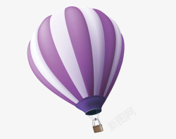 打折标签紫色热气球高清图片