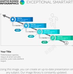 向上阶梯信息图表素材