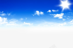 蓝色太阳蓝天白云高清图片