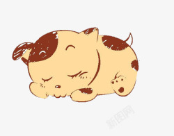 可爱胖嘟嘟睡着的动漫手绘猫高清图片
