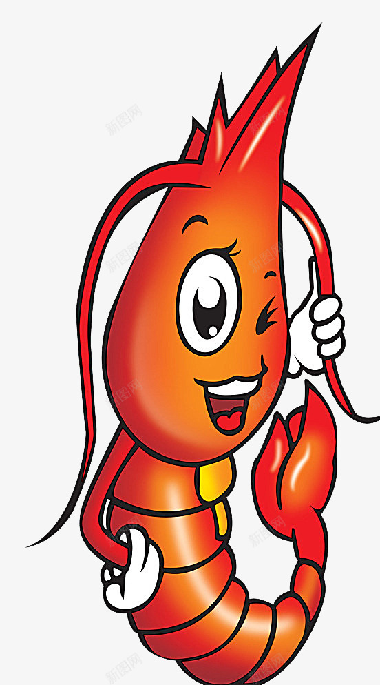 卡通大虾png免抠素材_新图网 https://ixintu.com 卡通 可爱 基围虾卡通图 海鲜 红色 虾