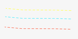 黄蓝红三色虚线分割线素材