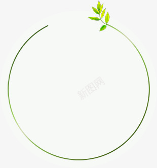 植物圆形边框png免抠素材_新图网 https://ixintu.com 发芽 圆形 小清新 春天 树叶 边框