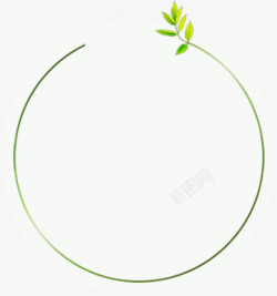 发芽树叶植物圆形边框高清图片