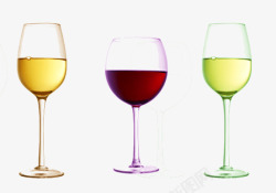 玻璃质地不同类型的高脚葡萄杯高清图片