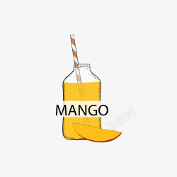 黄色芒果果汁矢量图素材