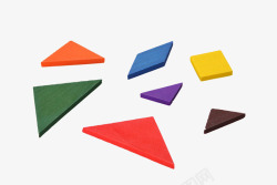 益智木质玩具彩色几何三角高清图片