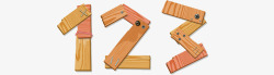 木头做成的123素材