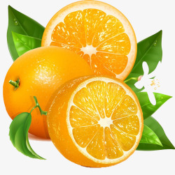 夏日橙汁橙子元素果肉新鲜水果高清图片