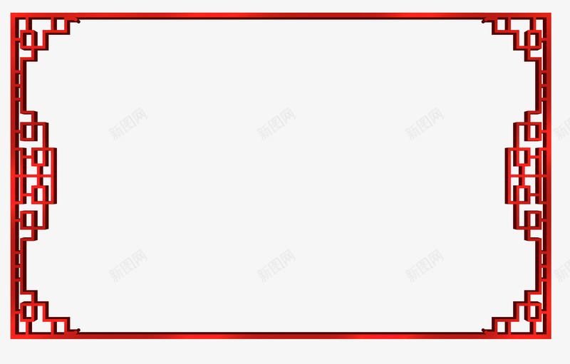 红色中国风边框png免抠素材_新图网 https://ixintu.com 中国风 古风 国庆节 淘宝天猫 红色镂空 边框纹理