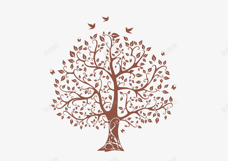 创意香樟树元素png免抠素材_新图网 https://ixintu.com 创意 插图 棕色 香樟树