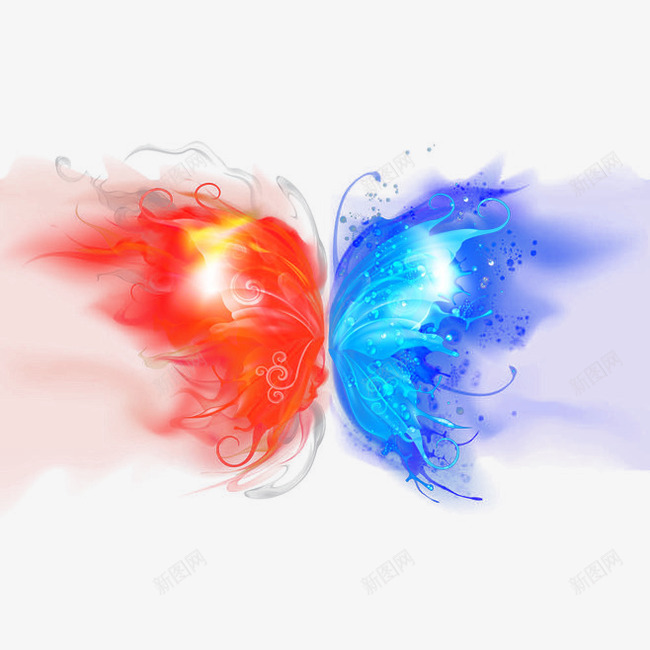 火与冰png免抠素材_新图网 https://ixintu.com 光效 冰与火的碰撞 动物 弥漫 碰撞 蝴蝶
