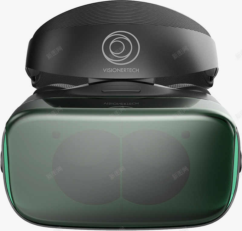 实物绿色高端vr盒子png免抠素材_新图网 https://ixintu.com VR设备 vr头盔 vr游戏 vr盒子 vr眼镜 可穿戴设备 头戴式 深绿 虚拟现实