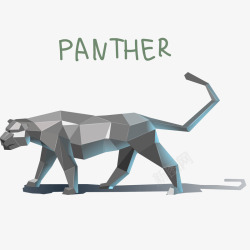 动物学非洲豹折纸风格插画矢量图高清图片