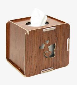 镂空设计盒子纸巾盒棕色镂空高清图片