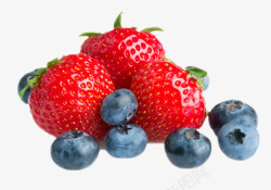 蓝色食物实物草莓野生蓝莓高清图片