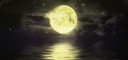 月升江面月落背景高清图片