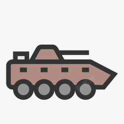 灰色手绘坦克元素矢量图素材
