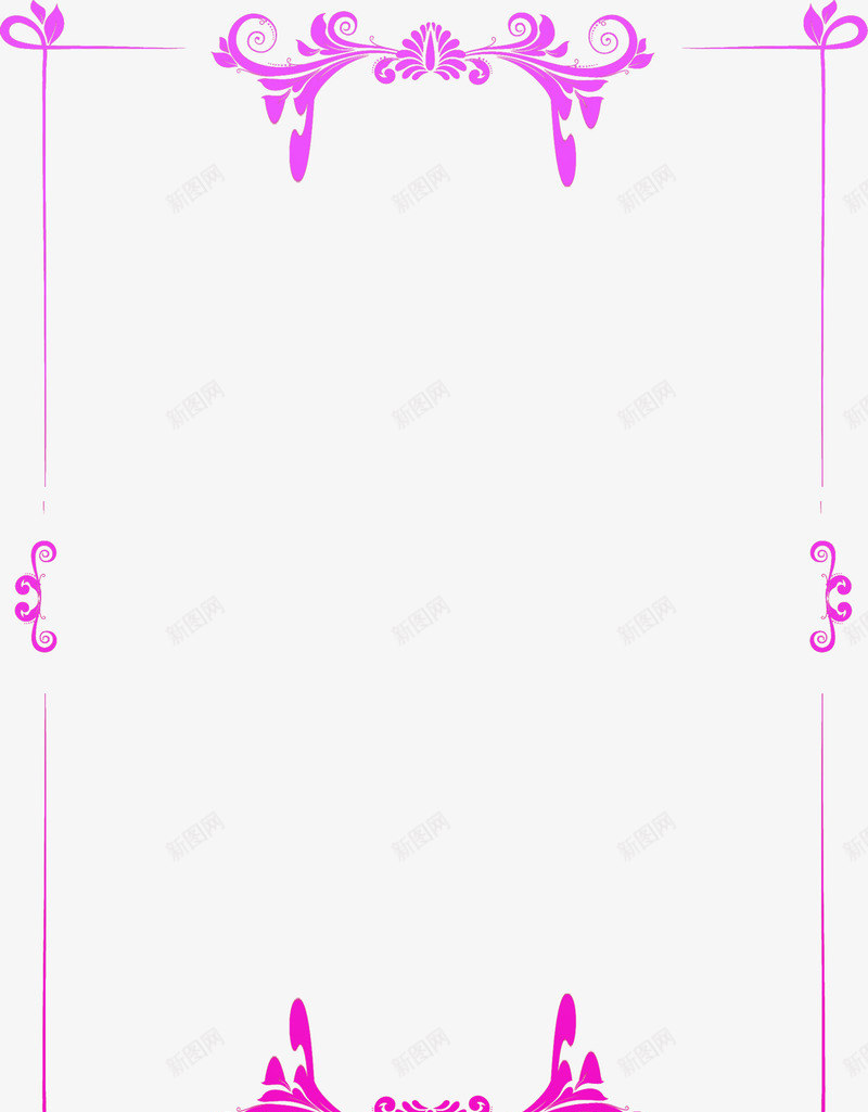 粉紫色花纹边框相框png免抠素材_新图网 https://ixintu.com 相框 粉紫色 花纹 边框