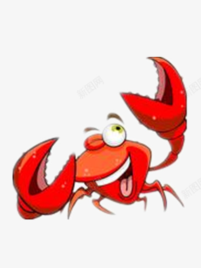卡通螃蟹png免抠素材_新图网 https://ixintu.com 大螃蟹 大钳子 大闸蟹 海鲜 红色 红螃蟹