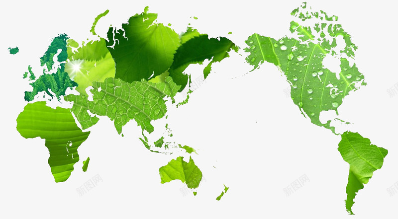 绿色世界地图png免抠素材_新图网 https://ixintu.com 世界地图 叶子 地球 地球仪 星球 环境 绿色 绿色世界地图