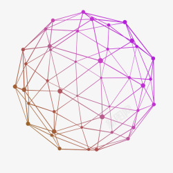 网格点组合紫色渐变曲线网格球体图标高清图片