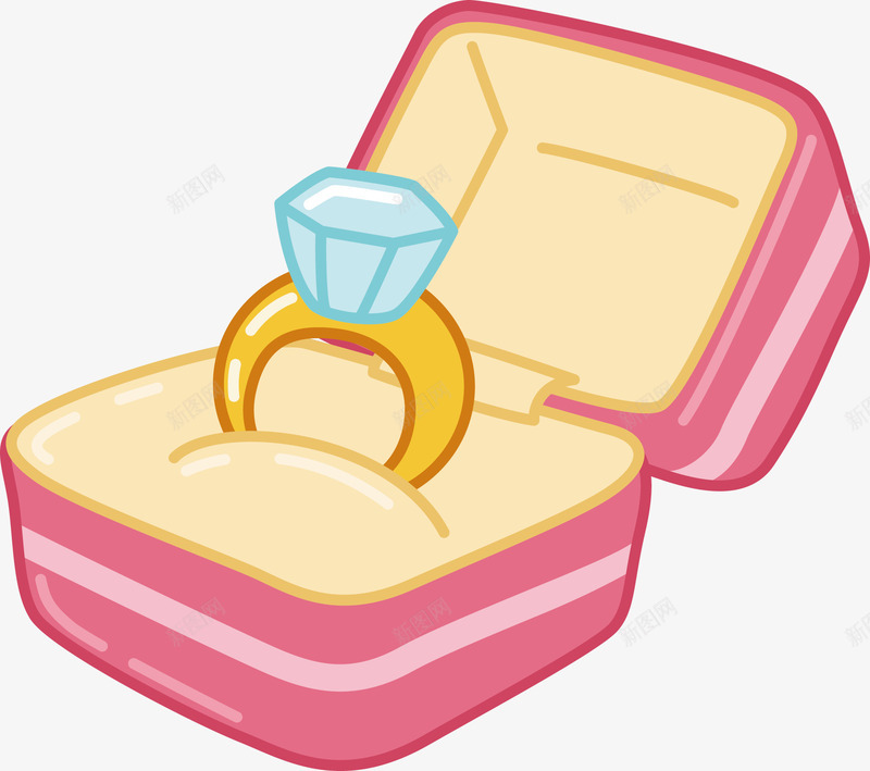 闪耀的钻戒png免抠素材_新图网 https://ixintu.com 求婚戒指 盒子 粉色 结婚戒指盒 钻戒