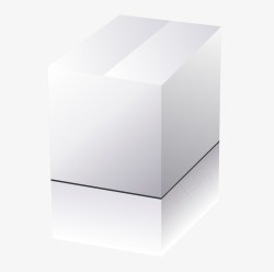 盒子立体拟真白色方形盒素材