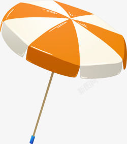 橙色卡通遮阳伞素材
