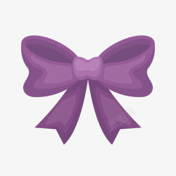 紫色蝴蝶结节日元素素材