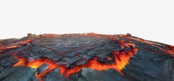 一次爆发火山岩浆裂缝高清图片
