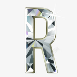 钻石英文字母R素材