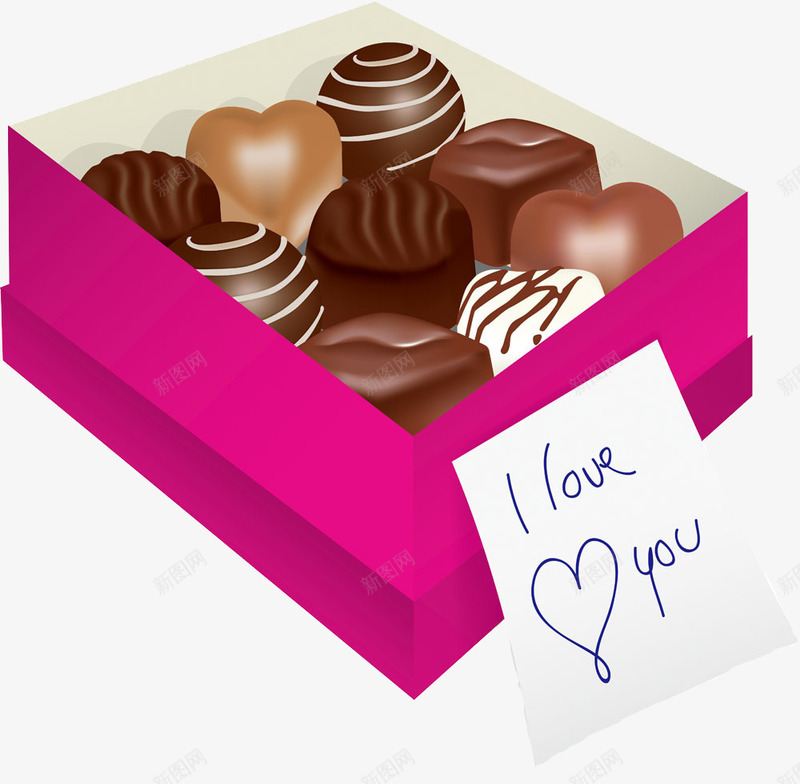 盒子里的巧克力与卡片图png免抠素材_新图网 https://ixintu.com 卡片 巧克力 情人节 盒子