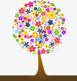 五颜六色的树一棵五颜六色的花树高清图片