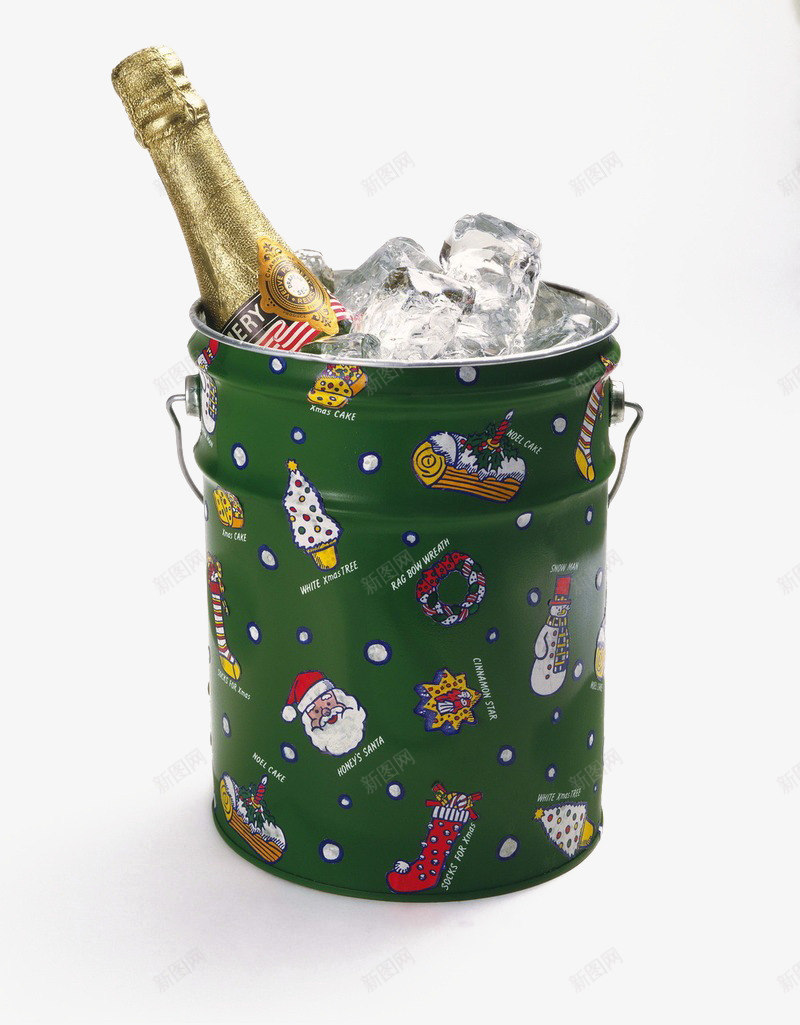 装在冰桶里的香槟png免抠素材_新图网 https://ixintu.com 冰块 卡通 绿色 铁桶 香槟