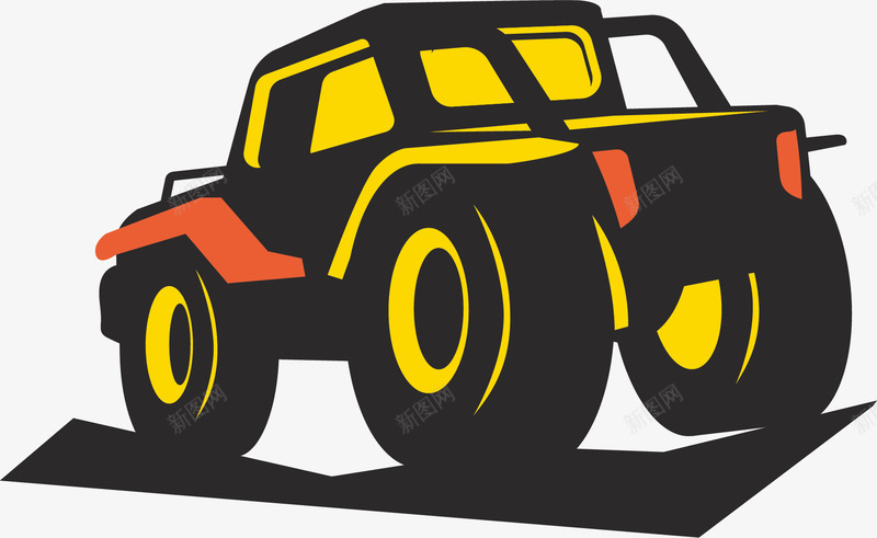 卡通大轮胎汽车图标png_新图网 https://ixintu.com 交通工具 卡通汽车 吉普车 大轮胎 标识设计 沙滩车 沙漠车 越野车
