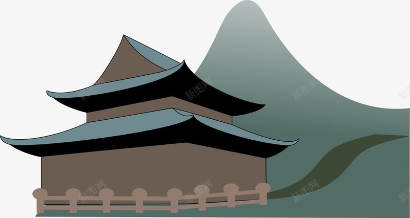 山上的寺庙png免抠素材_新图网 https://ixintu.com 中国 宝塔 寺 日本 神社 韩国