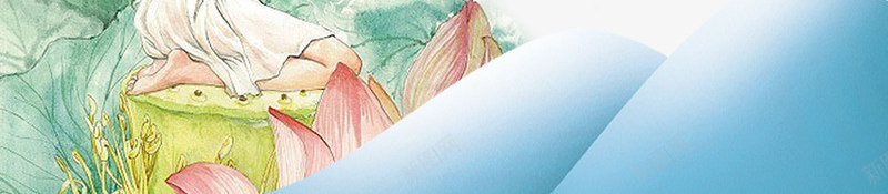 手绘女孩夏季上新海报小清新边框psd免抠素材_新图网 https://ixintu.com 二十四节气海报 传统节日海报 夏季 夏日 夏至 女孩 手绘 节气宣传 花朵 荷花 蓝天