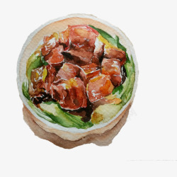 中国风美食餐饮手绘红烧肉P素材