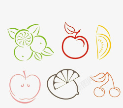 逼真苹果图案各种水果简笔画高清图片