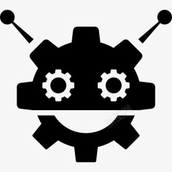 蛋形状机器人robocog标志的机器人齿轮头的形状图标高清图片