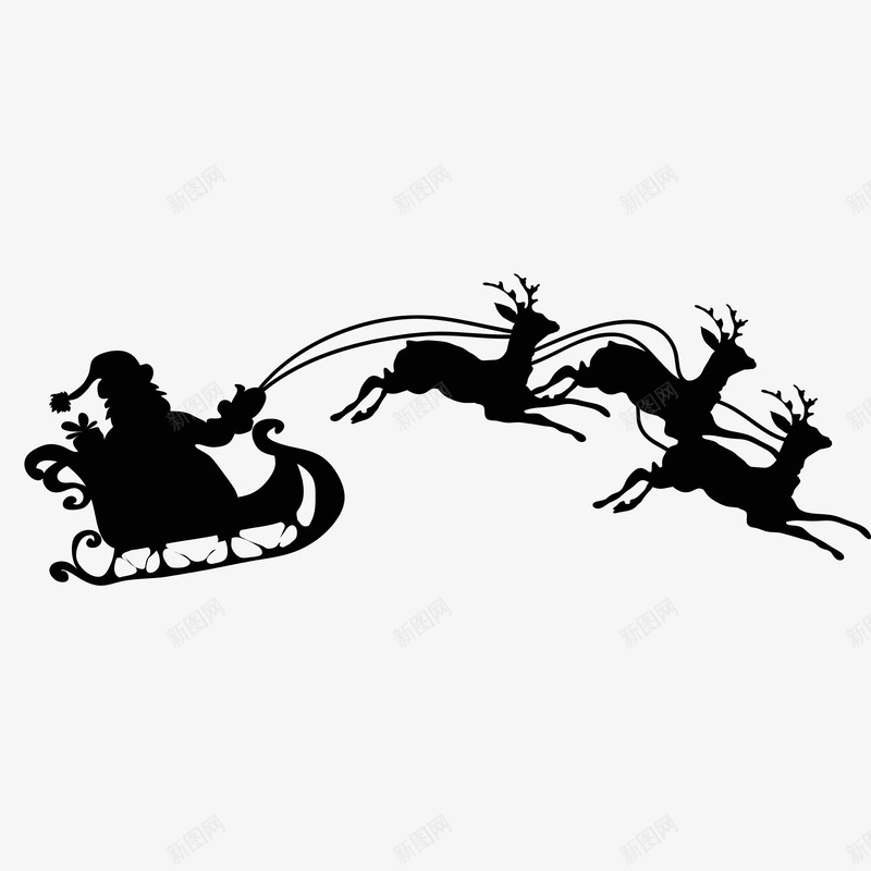 圣诞节跳跃的驯鹿拉车图标png_新图网 https://ixintu.com 圣诞树 圣诞老人 圣诞节 驯鹿 驯鹿拉车 鹿群 麋鹿