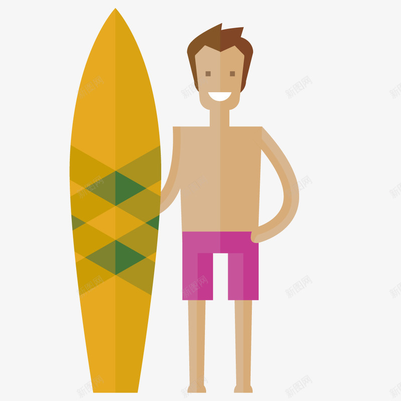 沙滩人物png免抠素材_新图网 https://ixintu.com 冲浪 动漫人物 洗澡 滑板 男人 男人洗澡