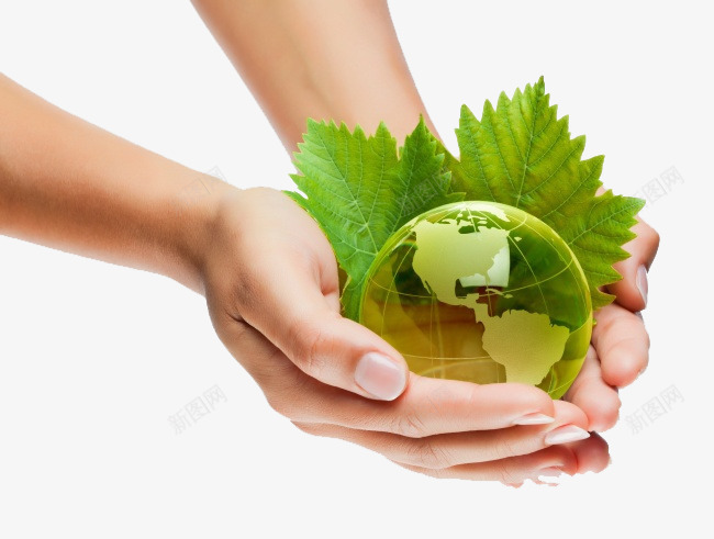 爱护地球元素png免抠素材_新图网 https://ixintu.com 人手 创意 树叶 爱华地球创意人手 球体