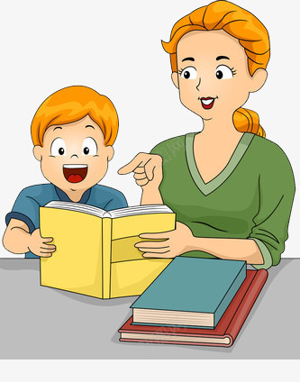 母亲教小孩识字png免抠素材_新图网 https://ixintu.com 小孩 幼教 母亲 看图识字 读物