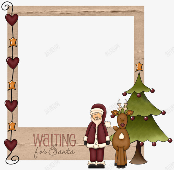 咖啡色圣诞装饰框png免抠素材_新图网 https://ixintu.com 圣诞老人 圣诞装饰元素 相框 花边 边框
