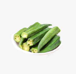 新鲜蔬菜干产品实物一盘秋葵高清图片