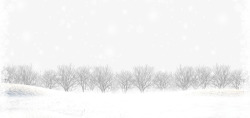 雪人和树雪花边框高清图片